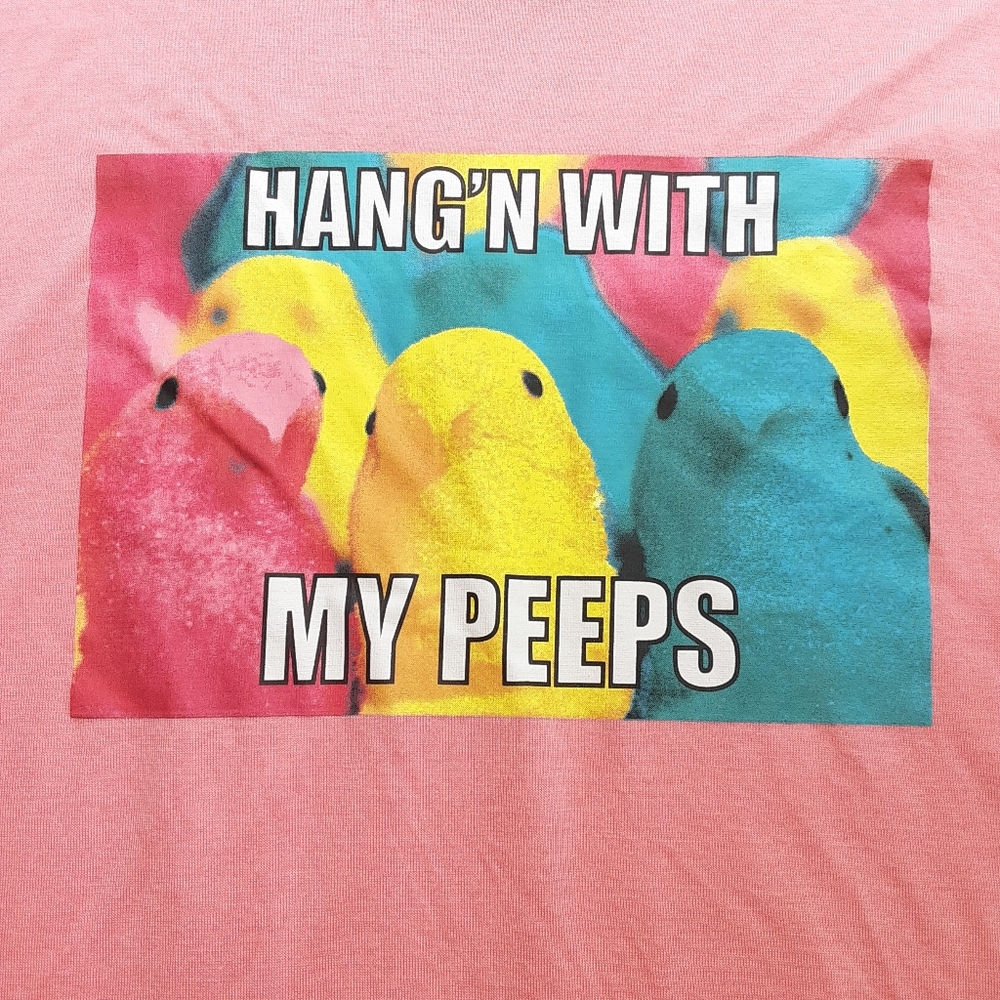 Peeps T-Shirt Hang'n With My Peeps Juniors Womens Medium Easter